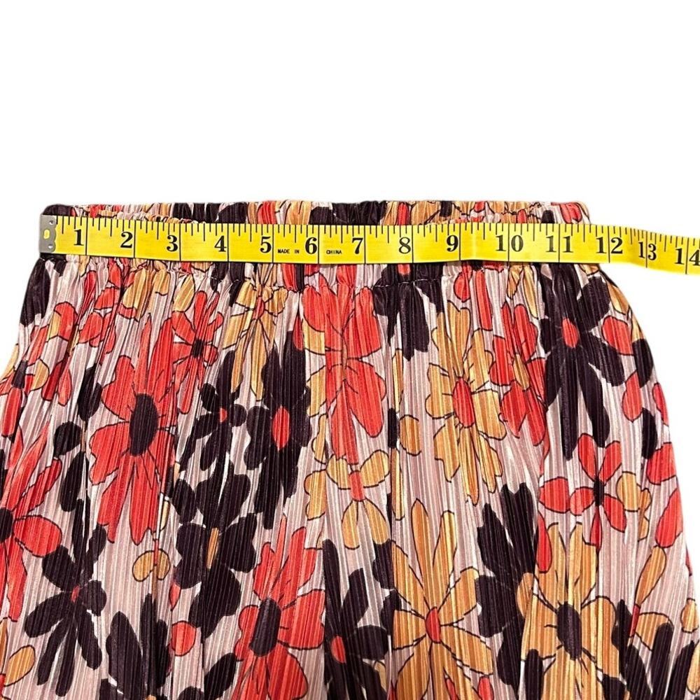 Bailey Rose Women's Floral Pleated Pants Mod Retro Wide Flair Leg Size X-Small - Picture 10 of 10